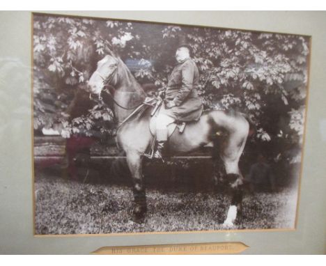 Four hunting photographs by Land and Water, 1890, of The Marquess of Worcester on "Cartoon"; His Grace the Duke of Beaufort o