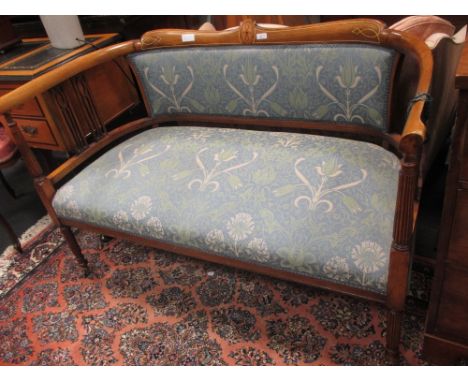 An Edwardian sofa, a pair of armchairs and a pair of bedroom chairs (5)  