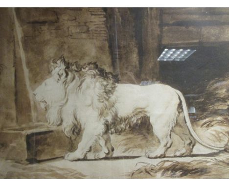 After Fragonard, Study of a Lion, inscribed centre bottom "Cabinet Perugino (?), print, 33 x 4cm  