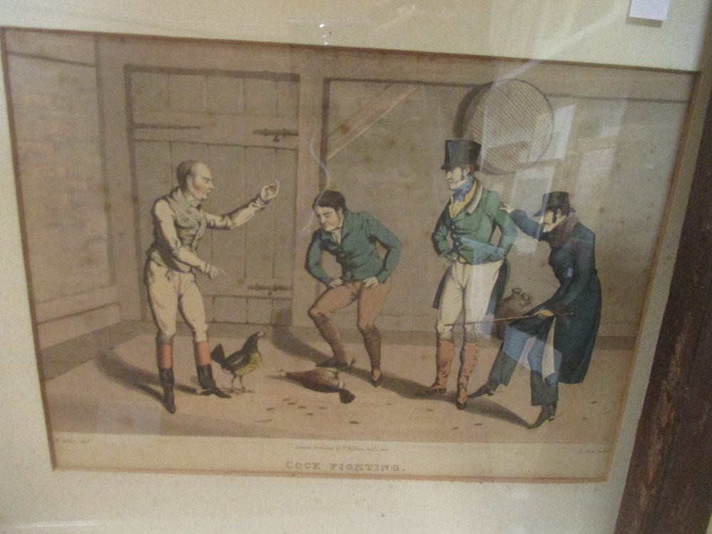 Lionel Edwards signed print, Dunmow engraving, cockfighting prints and