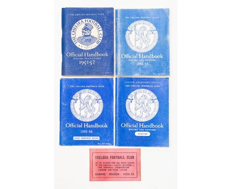 Chelsea: A collection of various Chelsea handbooks, to comprise: 1951-52, 1954-55, 1955-56 and 1959-60, together with a Chels