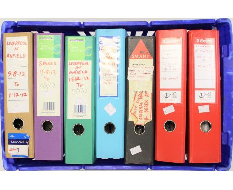 Miscellaneous: A collection of seven binders of Liverpool Home Programmes August 2012 to Feb 2015 League, FA Cup, League Cup,