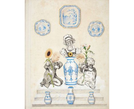  Victoriana Photocollage album, c.1880 Folio dark blue half morocco album with compiler's name (Con Pilcher) gilt to front bo