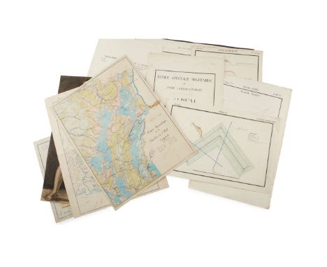  Ecole spéciale militaire de St-Cyr Portfolio of sketches and manuscript exercises by officer cadet Camille de Caix, Baron de