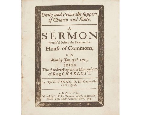 [Martyrdom of King Charles I] Pamphlet volume of sermons preached before the House of Commons on the feast of King Charles th
