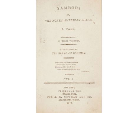  Minerva Press - Canadian Novel - Slavery Yamboo; or, the North American Slave A Tale. In Three Volumes. By the Author of The