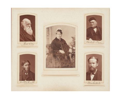 Darwin, Charles Photographic portrait Woodburytype, showing Darwin in old age, in a heavy coat, facing right, trimmed to imag