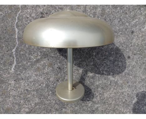 An art deco 'saucer' lamp, 16" high.