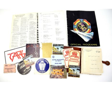 Electric Light Orchestra Summer Tour U.S.A. Summer 1978 Main Crew Itinerary in three parts in leather holder, official tour p