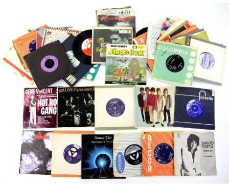 Approx 50 Vinyl 7 inch singles including Elvis Presley, Gene Vincent, The Rolling Stones, Roy Orbison, The Everly Brothers, T