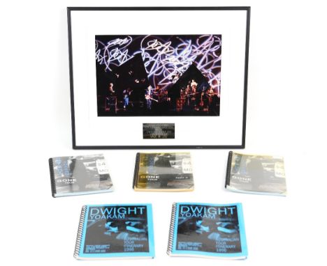 Dwight Yoakam - World Tour 1996, framed photographic display presented to Jonathan Smeeton by Variolite, with five our schedu