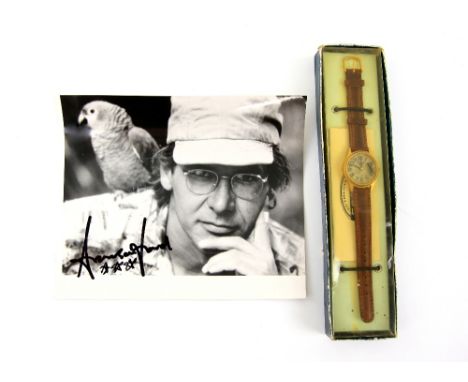 Indiana Jones - Walt Disney exclusive wristwatch by Fossil given to crew during production, boxed, with a signed Harrison For