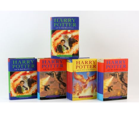 Harry Potter - Five first edition hardback books.