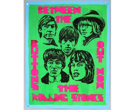 The Rolling Stones - Between the Buttons - Original hand painted artwork by John Judkins, signed and dated 67, flat, 30 x 23.