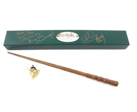 Harry Potter - Signed &amp; Inscribed Percy Weasley Replica WandBoxed, by Noble Collection, signed &amp; Inscribed ‘keep an e