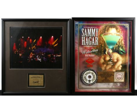 Sammy Hagar - Mas Tequila Tour 99, framed photographic display presented by Bandit Lites and a Sammy Hagar and the Waboritas 