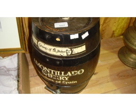 Vintage Sherry cask & copper warming pan
