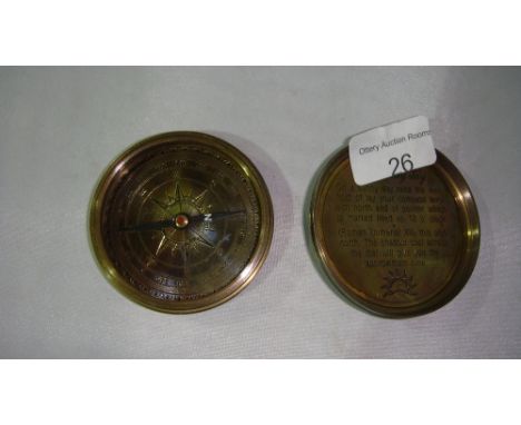 Antique style brass compass