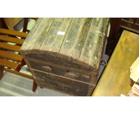 Vintage dome top steamer trunk