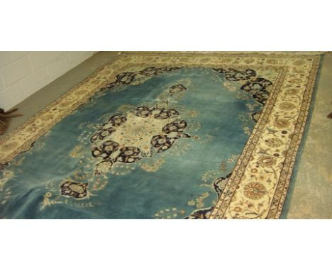 Large 20th century hand woven good quality Persian carpet, green ground