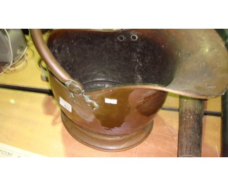 Early 20th century copper coal helmet