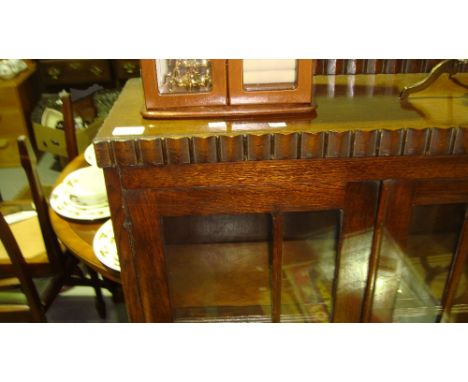 Vintage oak china display cabinet & coffee table & jewellery cabinet