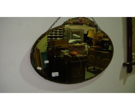 Vintage barabole frameless wall mirror