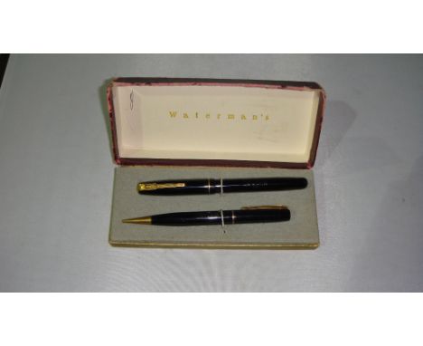 Vintage Waterman's fountain pen & propelling pencil in cardboard case of issue