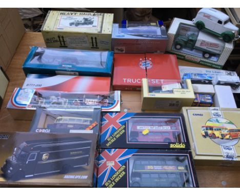 A collection of boxed diecast vehicles including Corgi, Solido etc