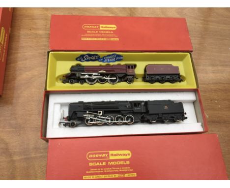 Hornby railway, boxed , OO scale, R550 BR 2-10-0 locomotive and R258 LMS 4-6-2 locomotive Princess Elizabeth