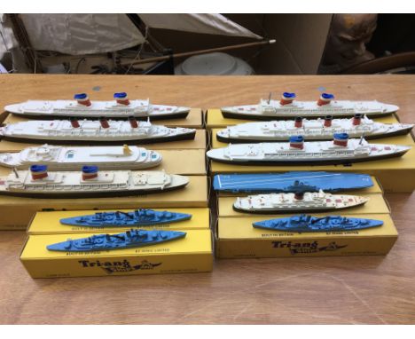 Triang Minic ships, a collection of boxed diecast, Waterline models, 1:1200 scale