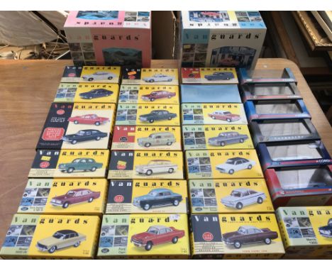 Corgi, Lledo, Vanguards, boxed, 1:43 scale , including diorama sets x2 , a limited edition set and 26x cars