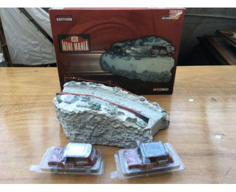 Corgi, limited edition, Mini Mania diorama, 1:36 scale, Winter Mini Rally set, boxed