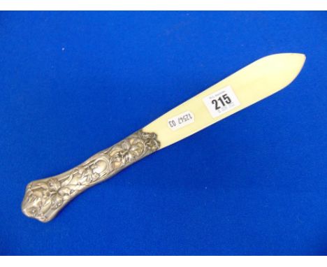 An Art nouveau page turner, possibly Silver handled