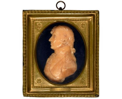 A WAX BAS RELIEF PORTRAIT OF LORD NELSON BY CATHERINE ANDRAS (1775-1860) MODELLED IN AUGUST AND SEPTEMBER 1805, PUBLISHED POS