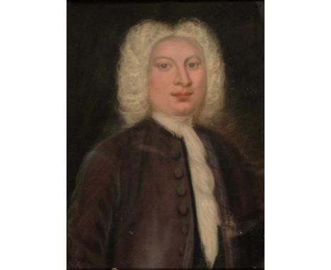 BRITISH SCHOOL, 18TH C PORTRAIT OF A GENTLEMAN bust length, pastel, 35 x 25cm, contemporary frame with old indistinct inscrip