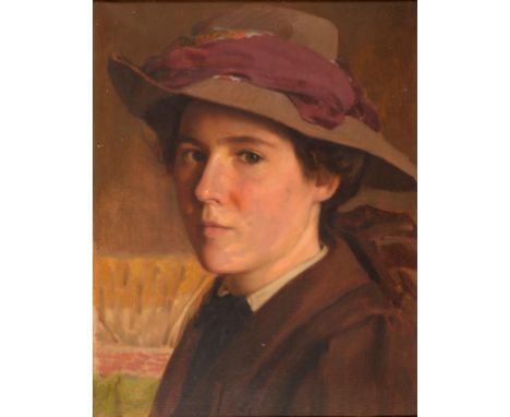 WILLIAM RUDOLPH ERNEST SPENCE (1862-1944) PORTRAIT OF A GIRL head and shoulders, signed and inscribed on the artist's label v