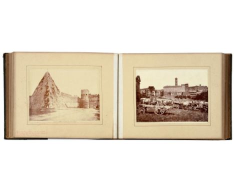 19TH CENTURY PHOTOGRAPHY. AN ALBUM OF WHOLE PLATE ALBUMEN PRINTS OF ROME AND FLORENCE  the photographers including G Sommer, 