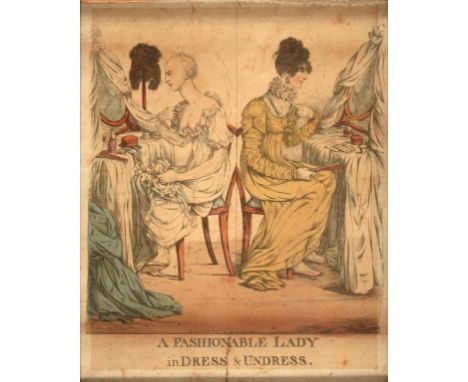 BY AND AFTER ROBERT DIGHTON (1752-1814) A FASHIONABLE LADY IN DRESS &amp; UNDRESS hand coloured etching, published 1807, 25 x