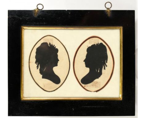 ENGLISH PROFILIST, EARLY 19TH C EIGHT SILHOUETTES OF LADIES AND GENTLEMEN OF THE READ, CREED AND VINCENT FAMILIES  cut paper,