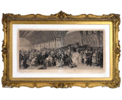 FRANCIS HOLL, ARA (1815-1884) AFTER WILLIAM POWELL FRITH, RA THE RAILWAY STATION; DERBY DAY  mixed method engravings, signed 