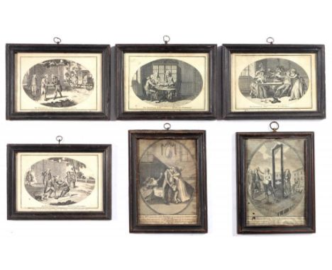 JOHN MARSHALL, PUBLISHER  (FL LATE 18TH C)  THE PARABLE OF THE PRODIGAL SON  a set of four, etchings published 1790, 11.5 x 1