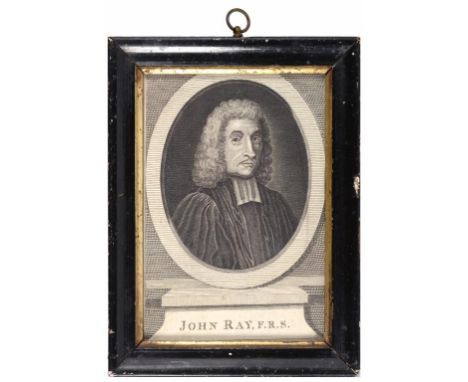 A REGENCY OVAL HAMMERED METAL MINIATURE FRAME, C1800 25 x 21.5cm and seven various other frames containing engravings and oth