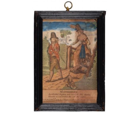 C SHEPPARD, PUBLISHER (FL 1780-1800) COURT SHIP; MATRIMONY a pair, hand coloured etchings,   1792,  17 x 11cm and two contemp