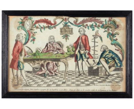 OPTICAL PRINTS.  L MONDHARE, PUBLISHER (FL 1762-1829) PARABLE OF THE PRODIGAL SON a set of four,  hand coloured etchings, 17.