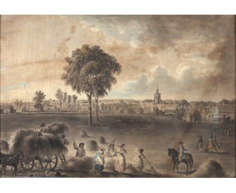 FRANCIS JUKES (1745-1812) AFTER ROBERT POLLARD  VIEWS OF BALDOCK HERTFORDSHIRE a pair,  hand coloured etching with aquatint, 