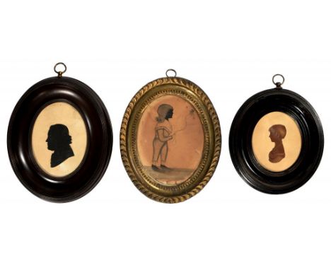 ENGLISH PROFILIST, LATE 18TH C SILHOUETTE OF JAMES WALLACE (1729-1783) cut paper, 9.5 x 7cm, oval pearwood frame with fragmen