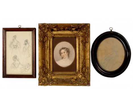 ATTRIBUTED TO GEORGE DUNN (1741-1825) RALPH BIGLAND GARTER PRINCIPAL KING OF ARMS pencil, oval, 15 x 12.5cm, English School, 