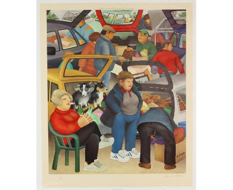 Beryl Cook (British, 1926-2008), ''The Boot Sale', lithograph in colours, ed. 562/650, signed in pencil to margin, image size