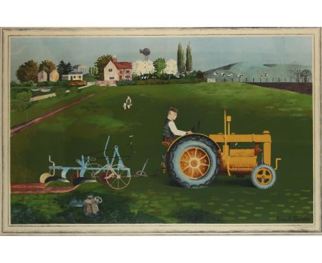 Kenneth Rowntree (British, 1915-1997), 'Tractor', lithograph in colours, unsigned, published by School Prints Ltd, main image